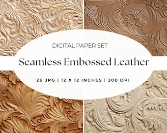 Digital Paper Seamless Embossed Leather, Leather Texture, Commercial Use, Digital Paper Download, Seamless Design, Jpg 300 Dpi Included