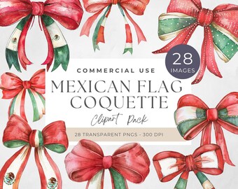 Mexican Flag For Graduation Cap Png, Coquette Ribbon Bow Mexican Flag PNG, Festive Clipart Design for Sublimation, Mexicana Chicana Art