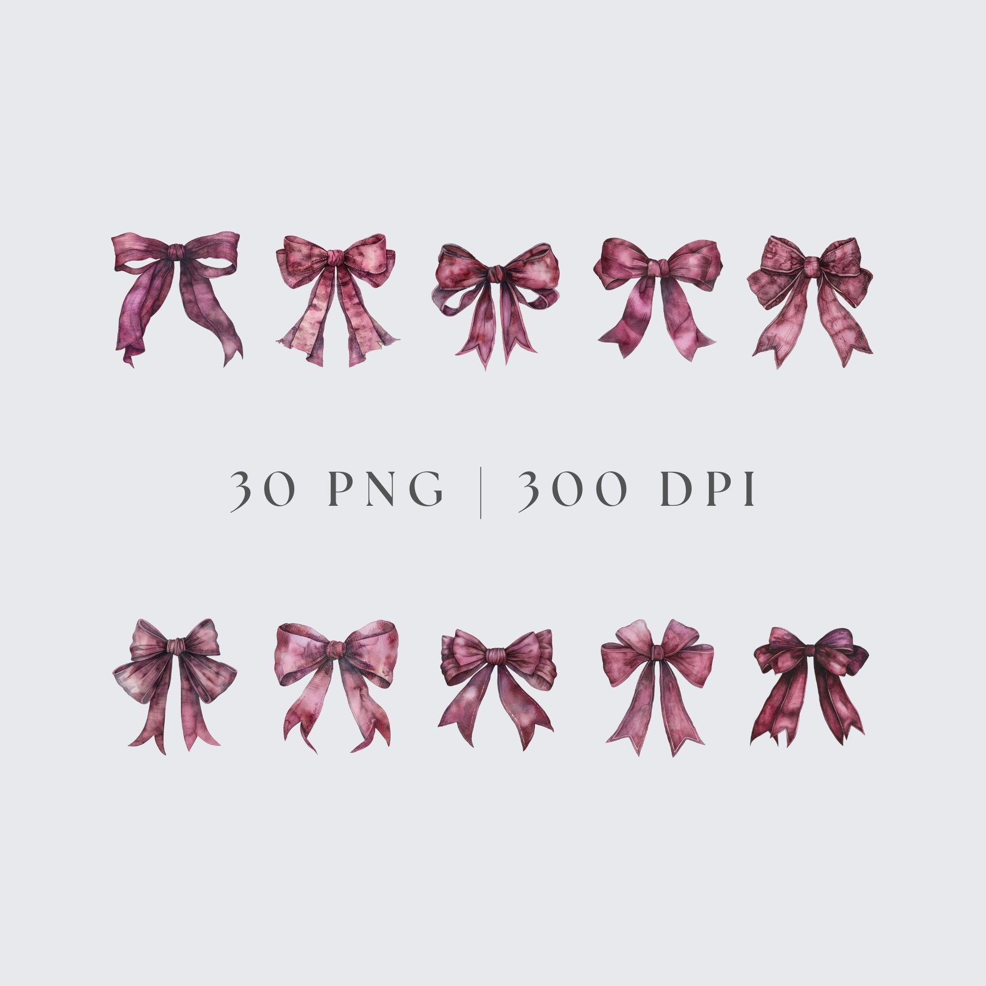 Maroon Bow Clipart, Digital Download PNG, Coquette Aesthetic, Team ...