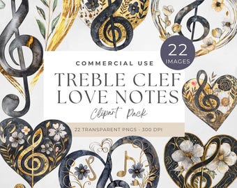 Bass & Treble Clef Heart Outline Svg Png Dxf Eps Pdf | Vector