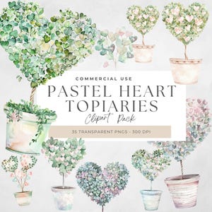 Aquarel chinoiserie hart vormsnoei PNG, pastel Valentines clipart, Grandmillennial Valentine Clip Art, Preppy Heart Art, digitale download