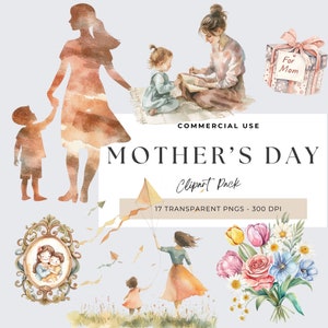 watercolor happy mothers day clipart, Mommy Clip art, Mom, Junk Journal, Daughter Clipart, Family Clipart, Flower Clipart, Best Mom And Baby