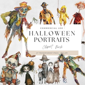 Peculiar People Clipart, People Set Clipart, Surreal Portraits, Quirky People Png, Halloween Characters, Whimsical Clipart, Creepy Spooky