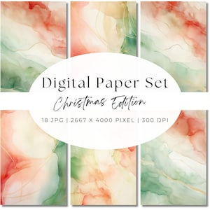 Christmas Digital Papers | Scrapbook Paper | Card Making | Merry Christmas | Digital Download | Christmas Backgrounds | Commercial Use | JPG