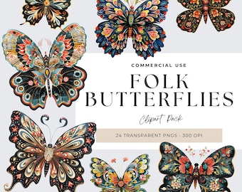 Imágenes prediseñadas de mariposas populares, imágenes prediseñadas de mariposas en formato PNG, imágenes prediseñadas de mariposas, impresión nórdica, diario basura, manualidades de papel para álbumes de recortes, imágenes PNG digitales, imagen