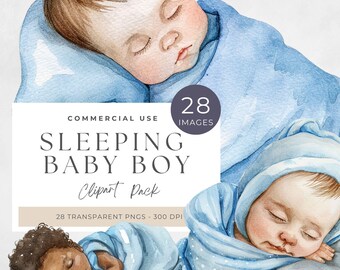 Swaddle Baby Clipart, Newborn PNG Illustrations (Digital Download)