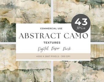 Watercolor Camo Textures, Abstract Digital Paper (JPG)