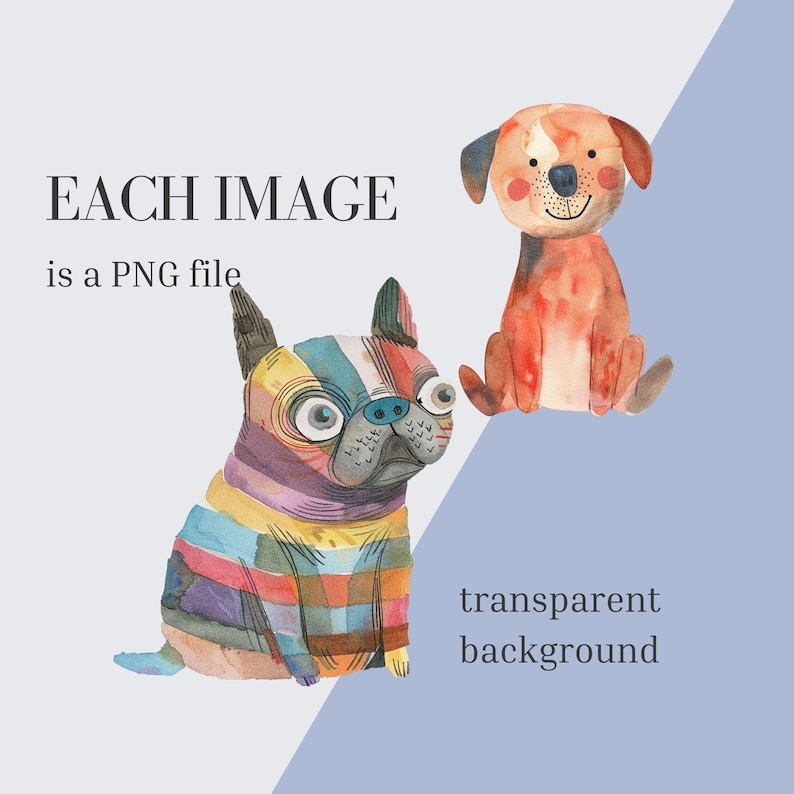 Quirky Dogs Clipart, Whimsical Dogs Clipart, Funny Dogs Bundle, Cute ...