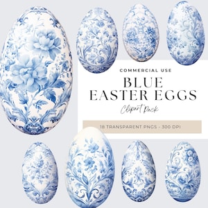 Imágenes Prediseñadas de huevos de Pascua azules, imágenes prediseñadas de Toile, imágenes prediseñadas de huevos de Pascua en colores pastel, decoración de patrones de huevos de Pascua, diseños elegantes de primavera, PNG colorido