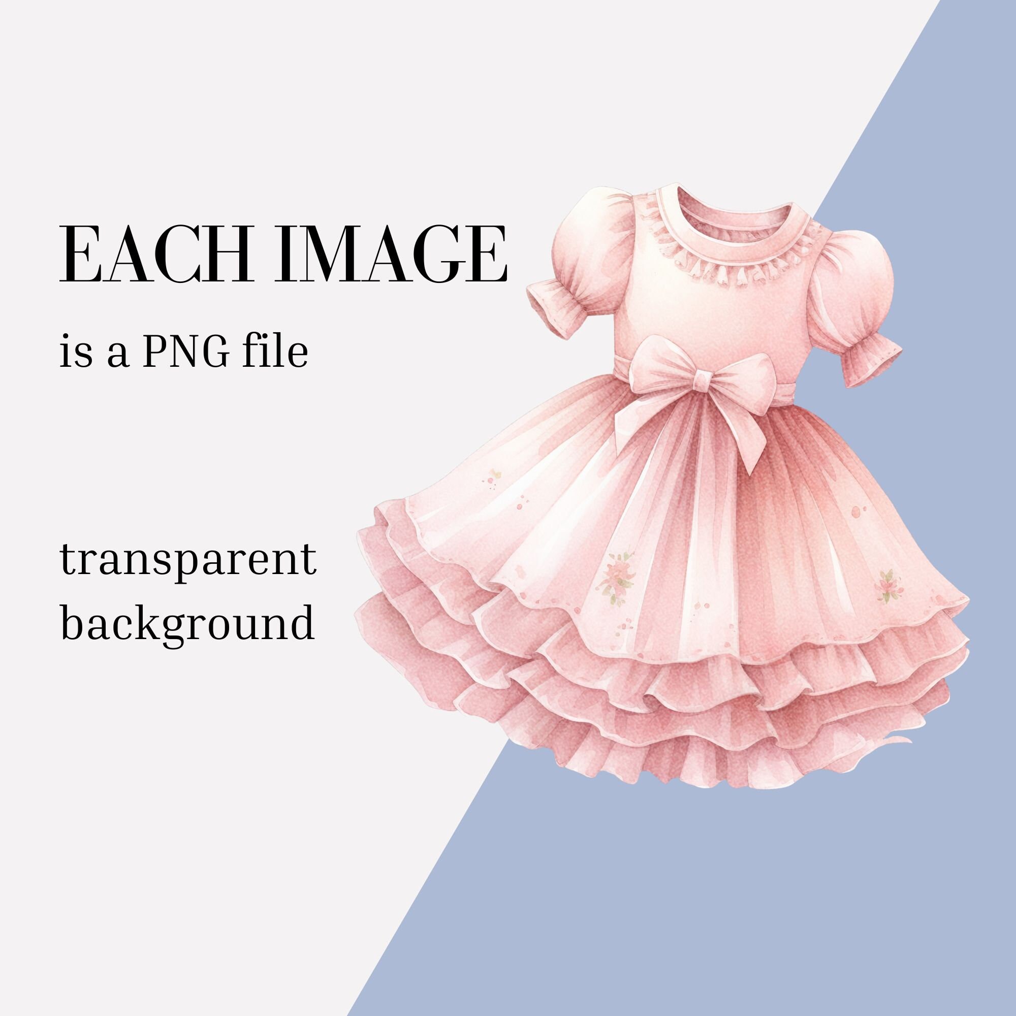 Baby Girl Dress Clipart Gender Reveal Baby Shower Instant Download