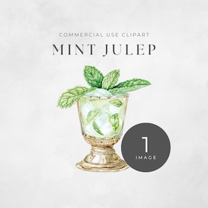 Mint Julep Clipart, Watercolor Cocktail Images, Kentucky Derby PNG, Instant Download, Southern Drink, Alcohol, Digital Art, Crafts