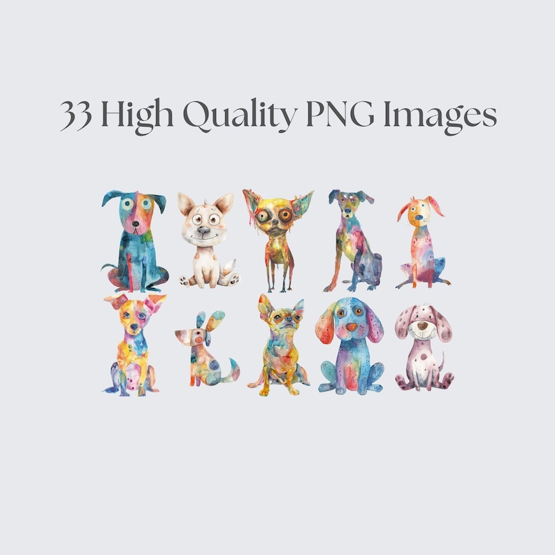 Quirky Dogs Clipart, Whimsical Dogs Clipart, Funny Dogs Bundle, Cute ...
