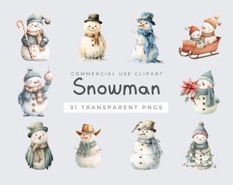 Colorful Christmas Snowman PNG Clipart, Winter Holiday Design, Festive Snowman, Cowboy, Western, Melting