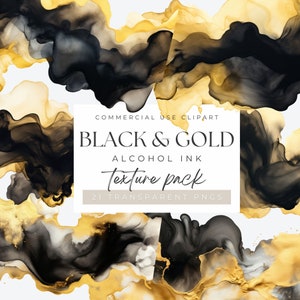 Alcohol Ink Texture Clipart, Abstract Background, Neutral Gold Abstract Painting Texture, Watercolour Textures Png, Black and Gold Elements