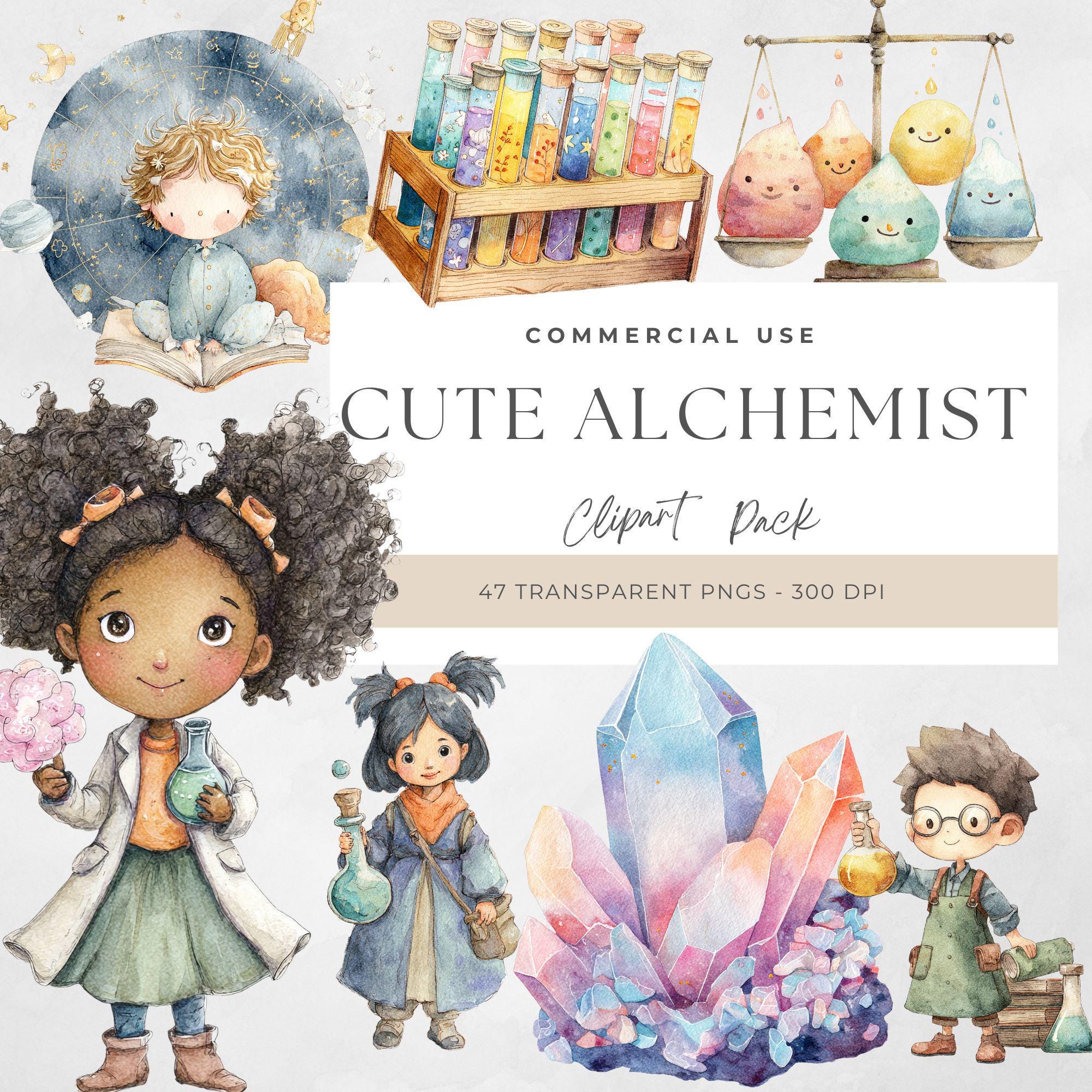 Alchemist Clipart, Digital PNG Graphics for Witchy Art, Fantasy ...