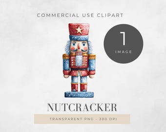 Nutcracker Clipart, Watercolor Christmas PNG, Vintage Christmas PNG, Digital Download for Holiday Crafts