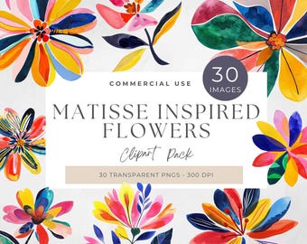 Matisse Flowers Clipart: Vintage Floral SVG Bundle (Commercial Use)