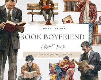 Book Boyfriend Clipart, Instant Download, Dark Romance Digital Art, Billionaire, Fantasy Hero, Alpha Male PNG, Creative Projects, Character