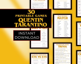 Quentin Tarantino Printable Party Games Bundle, Pulp Fiction, Kill Bill, Reservoir Dogs, Jackie Brown, The Hateful Eight, Django Unchained