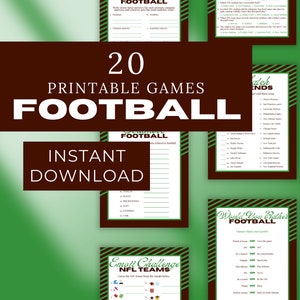 NFL Printable Party Games Bundle, Football Trivia, NFL Team Word Search, Fun Draft Day Games, Super Bowl Fun, Game Day Activities