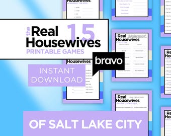 The Real Housewives of Salt Lake City Printable Party Games Bundle, RHOSLC Trivia, Watch Party Bingo Board, Bravo Reality TV Show Game