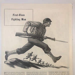 1942 U.S. Army Advertisement: WWII Era Military Decor