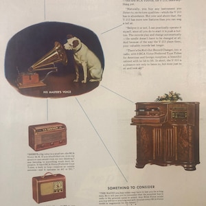 RCA Vintage Advertisement Mid Century 1940’s Living Room Decor Home Decor Original Advertisement Wall Art Collectible Radio Ad