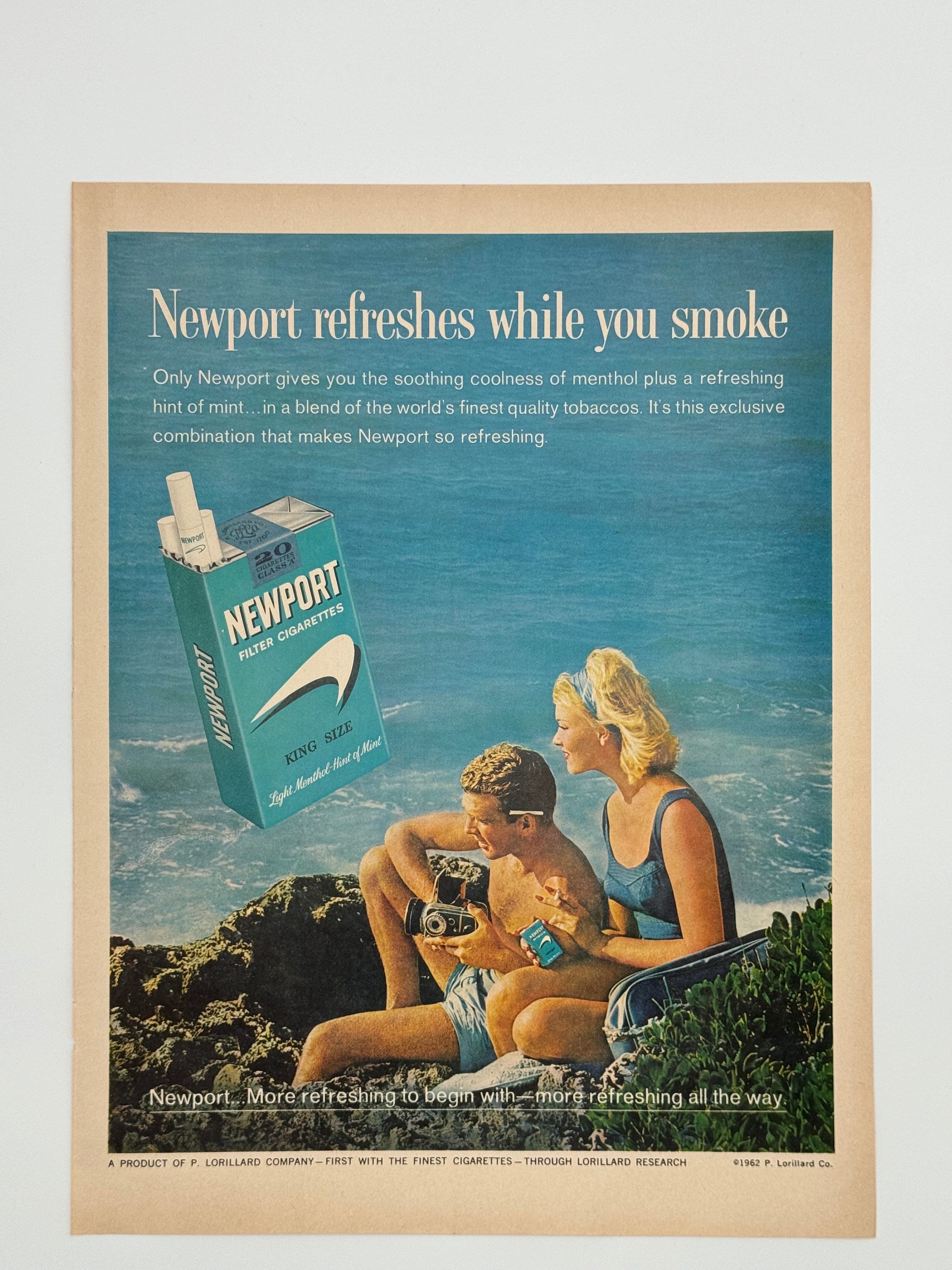 newport cigarettes advertisement 1960's man cave decor home