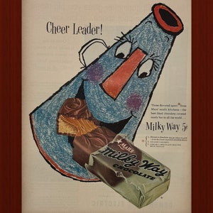 Mars Candy Vintage Advertisement Kitchen Decor Home Decor Original Advertisement Wall Art Collectible Mid Century Food Art Chocolate