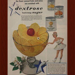 Dextrose Sugar Advertisement 1950’s Kitchen Decor Home Decor Original Advertisement Wall Art Collectible Dining Room Food Art