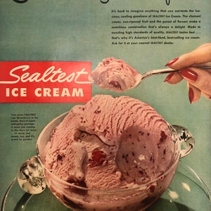 Sealtest Ice Cream Advertisement: 1950s Kitchen Decor Wall Art
