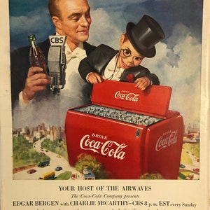 Coca Cola Vintage Advertisement 1950’s Kitchen Decor Home Decor Original Advertisement Wall Art Collectible Dining Room Bar Decor Theater