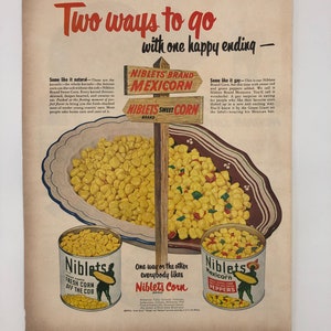 Green Giant Corn Vintage Advertisement 1950’s Kitchen Decor Home Decor Original Advertisement Wall Art Collectible Mid Century Food Art