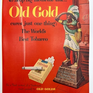 1950 Old Gold Advertisement: Mid-Century Tobacco Print