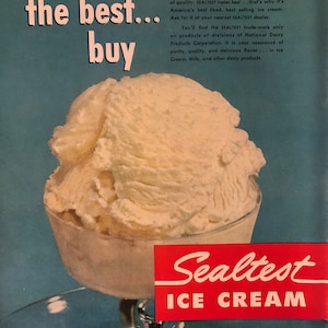 Sealtest Ice Cream Ad: 1950s Kitchen Decor, Original Print
