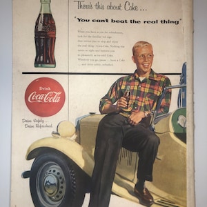 Coca Cola Coke Vintage Advertisement 1950’s Kitchen Decor Home Decor Original Advertisement Wall Art Collectible Mid Century Decor