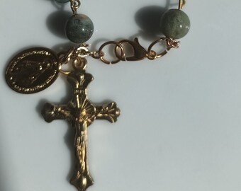 Indian Agate Stone Rosary Chaplet