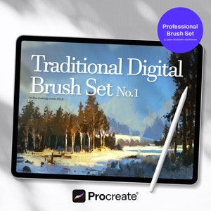 Professional traditional digital Procreate brush set No. 1 Procreate brush pack for illustration, painting, sketching, drawing and more... image 1