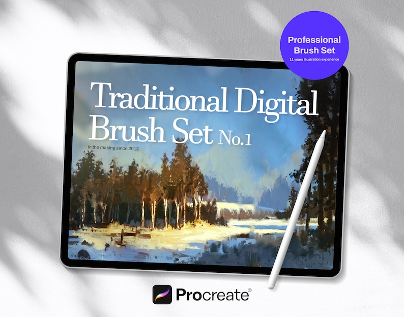 Professional traditional digital Procreate brush set No. 1 Procreate brush pack for illustration, painting, sketching, drawing and more... image 1