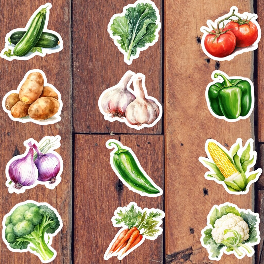 100pcs Waterproof Vinyl Cute Vegetable & Fruit Food Stickers For  Scrapbooking, Luggage, Skateboard