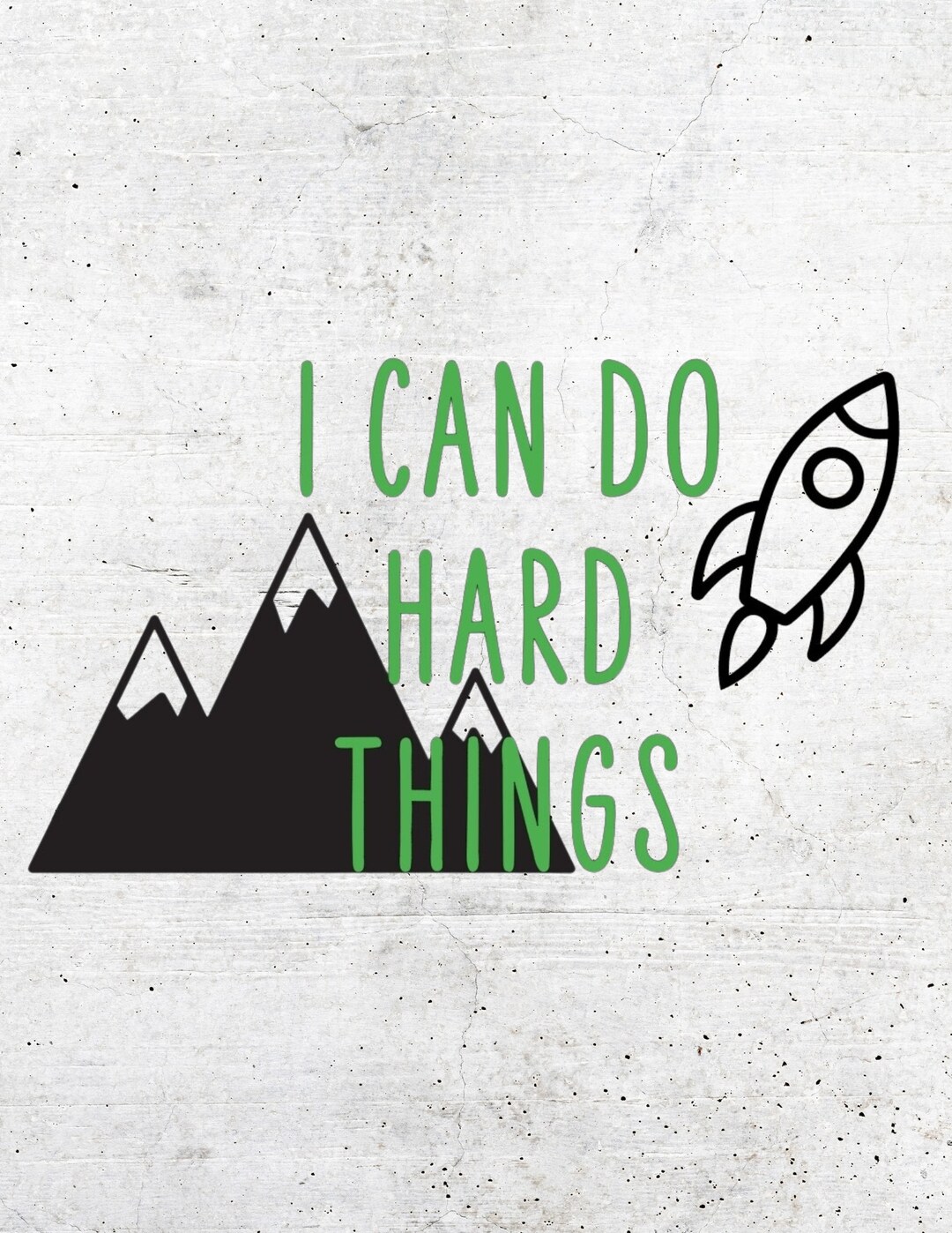 I Can Do Hard Things Printable Download Rocket Ship Mountains - Etsy