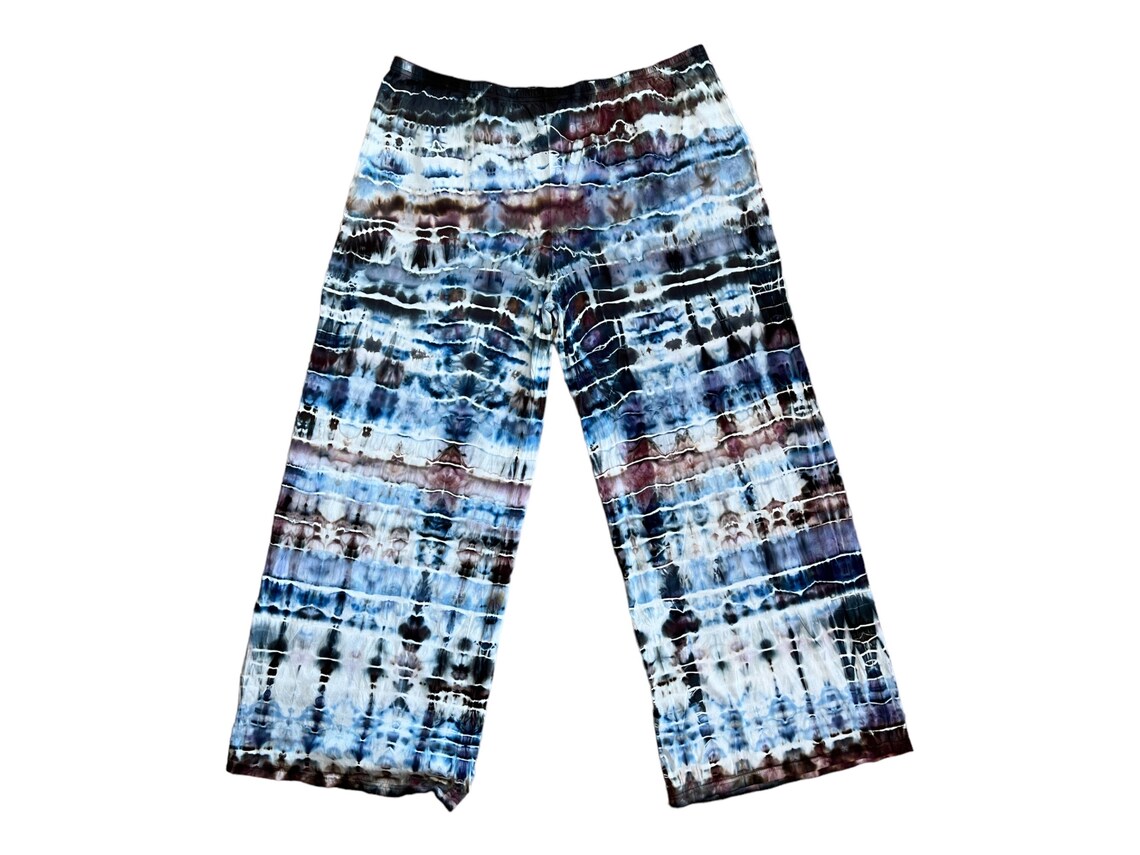 Tiedye Lounge Pants Handdyed Blue Pants Trendy Ice Dyed Etsy Canada