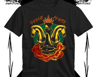 Scacco matto, Chess King Melting Crown Graphic Tee, T-shirt unisex per giocatori di scacchi e fan