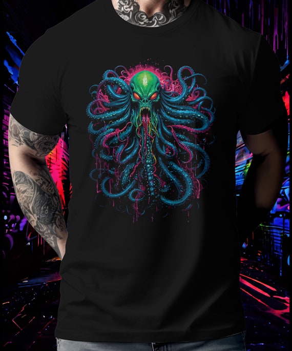 Colorful Octopus T-Shirt, Vibrant Sea Creature Tee, Unisex Adult Ocean Life Shirt, Unique Aquatic Animal Graphic