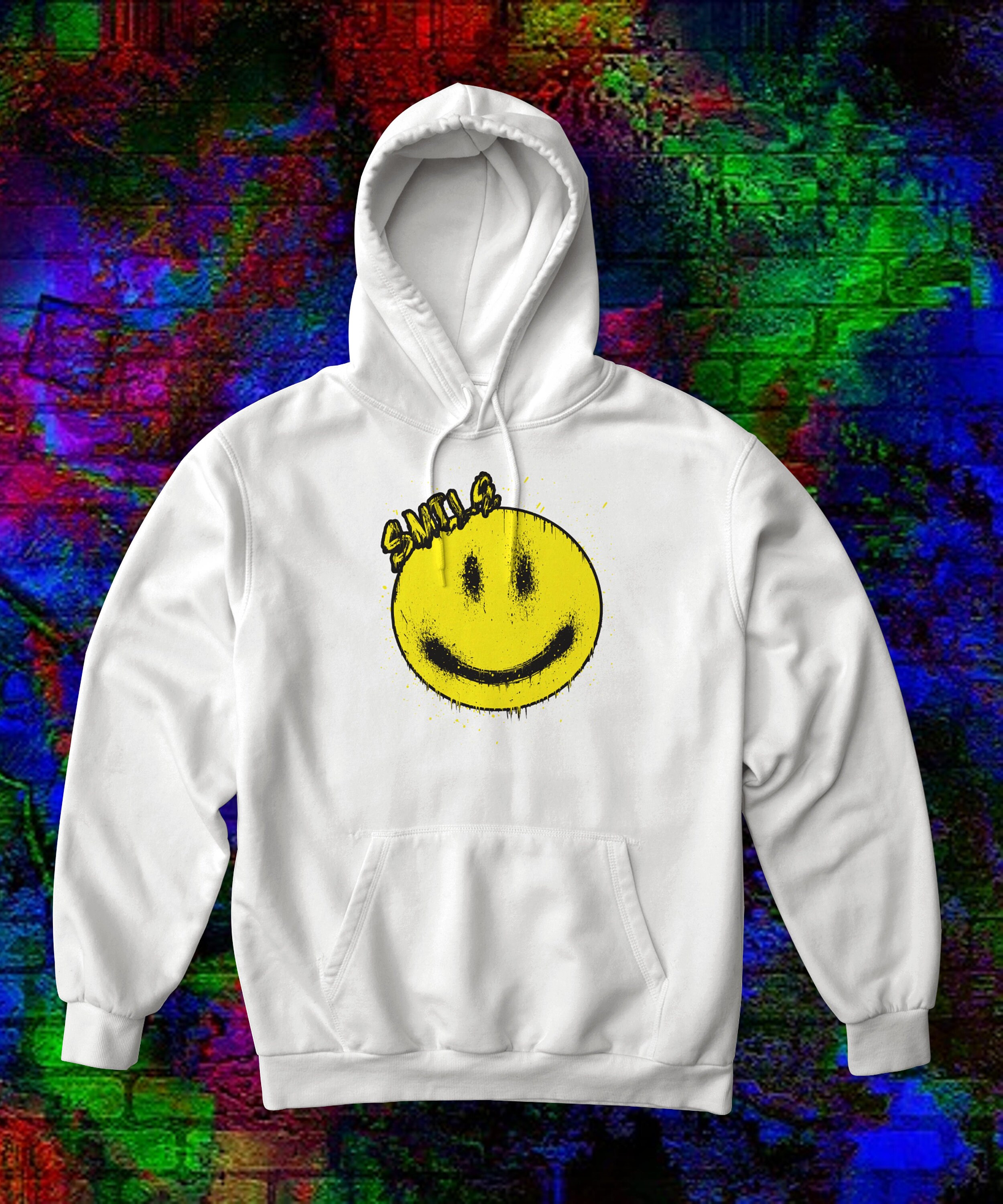[GRAVER]★BIG DOT SMILE SPRAY SWEATSHIRT Big Dot Smile Spray Sweatshirt - GRAVER | 60% - Asian