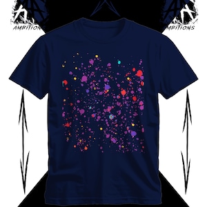 抽象的なスプラッターアートTシャツ、カラフルなペイントスプラッシュTシャツ、鮮やかな芸術的なカジュアルウェア、あらゆる年齢層向けのユニセックスグラフィックシャツ