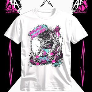 Skater Graphic Tee, Edgy Skateboard Art Shirt, Bold Street Style Top, Artistic Skate Apparel, Unique Graphic T-Shirt, Urban Wear