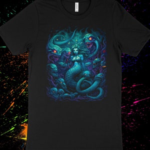 Mystical Mermaid Graphic Tee, Ocean Fantasy Siren T-Shirt, Mythical Creature Art, Unique Women&#39;s Apparel