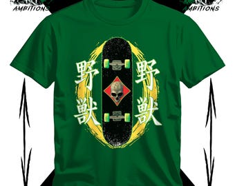 Skateboard Graphic Tee, Cool Skull Design, Urban Streetwear T-Shirt, Trendy Skater Top, Unique Gift for Teens and Adults