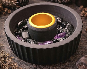 Mini Ritual Bowl Candle Holder | Witch Altar Bowl | Crystal Candle Holder | Gothic Witchcraft Decor | Spell Bowl | Altar Tool